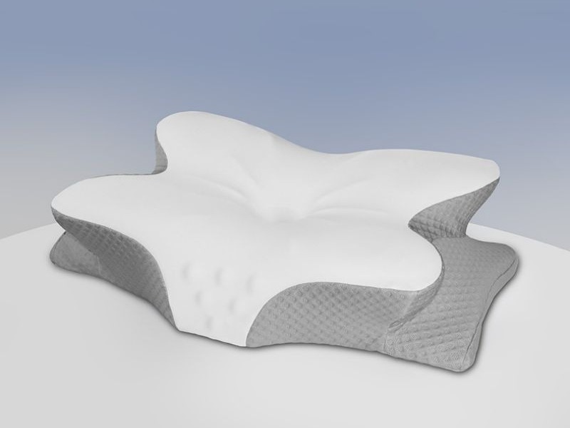 Verticove butterfly pillow in white and grey