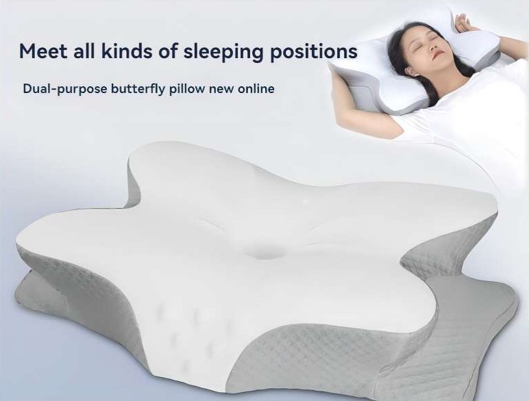 Back and side sleeping positions on the pillow